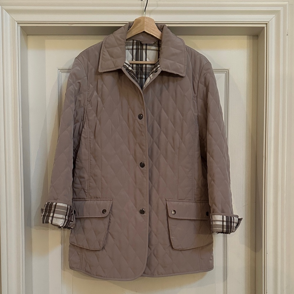 Classic Quilted Tan Utility Jacket for Women